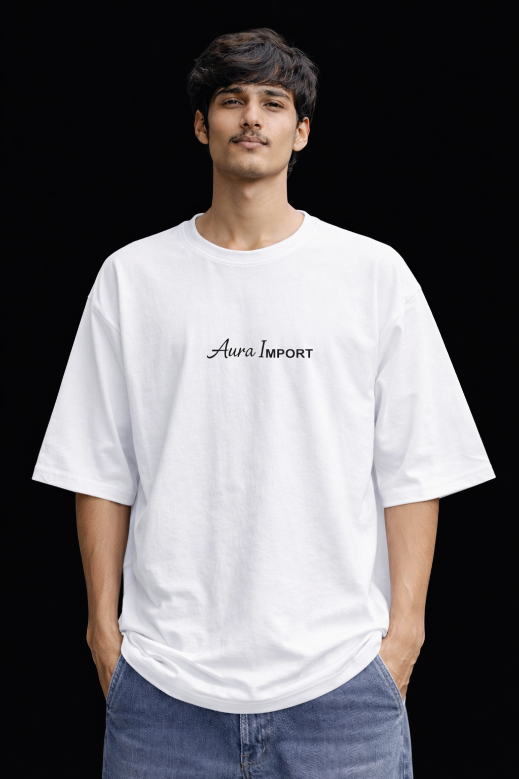 AURA IMPORT DOWN SHOULDER SABR BACK PRINT OVERSIZED