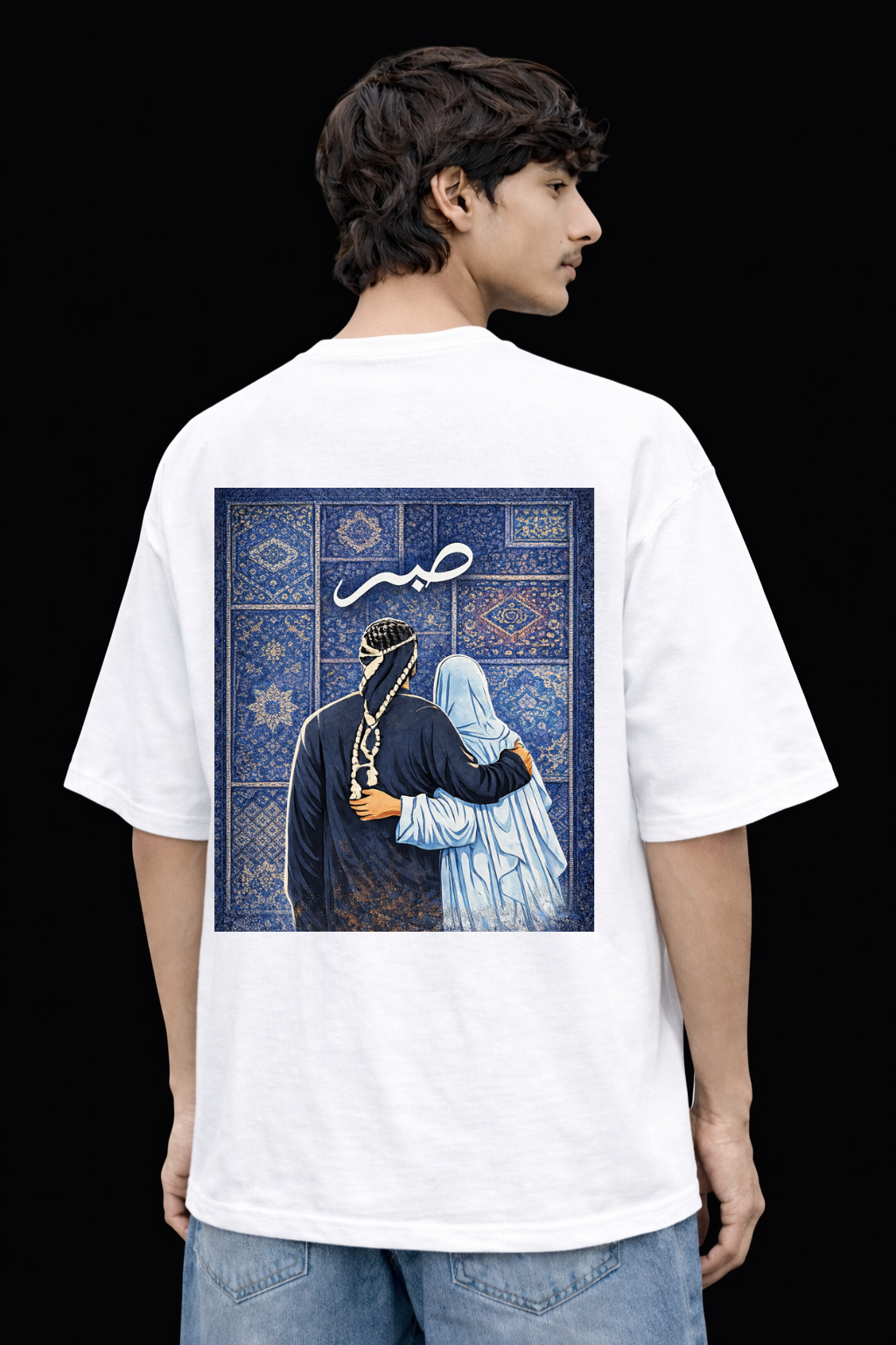 AURA IMPORT DOWN SHOULDER SABR BACK PRINT OVERSIZED