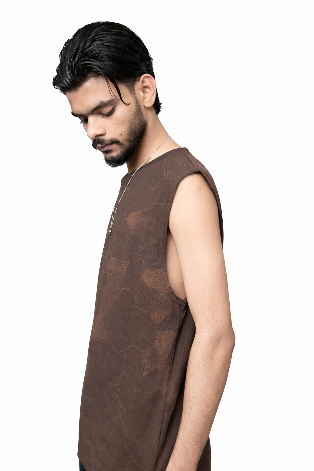 Aura Imports Premium Brown Sleeveless T-Shirt – Minimal Luxury Edition