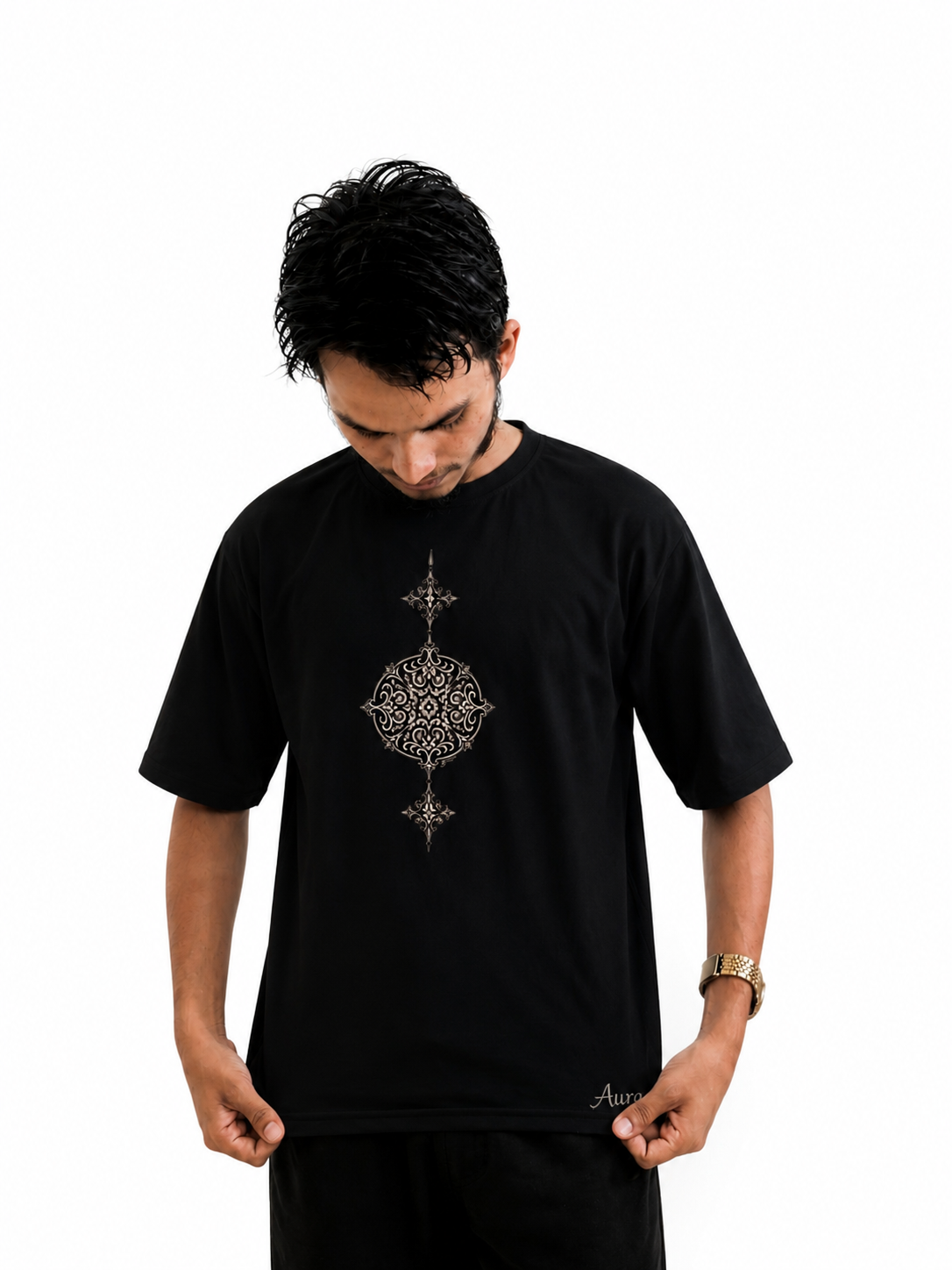 Royal Sigil Oversized T-Shirt (Black)